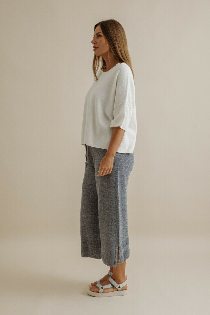 Retreat Cotton Twist Tee Pullover - Salt