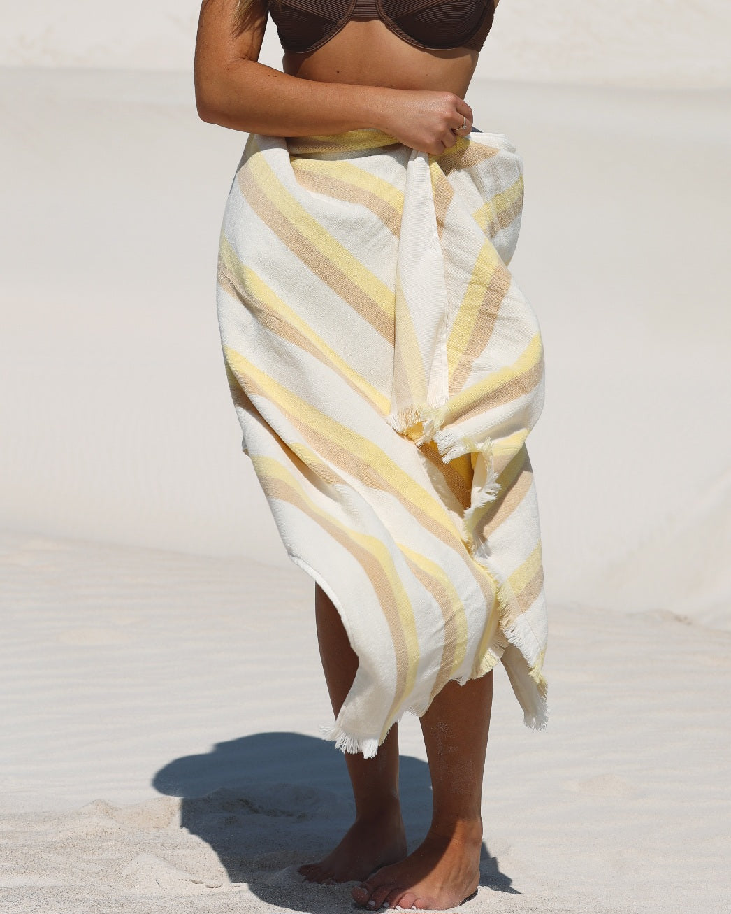 Ripple French Terry Beach Towel – Sand