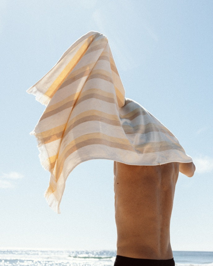 Ripple French Terry Beach Towel – Sand