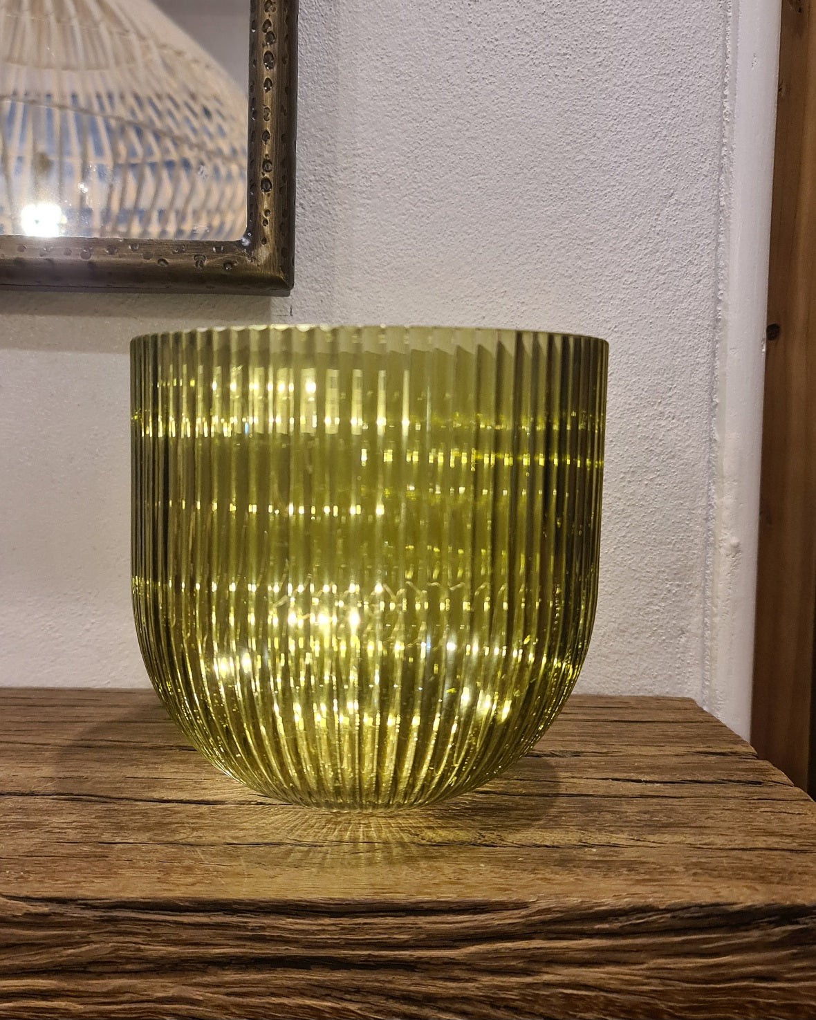 Ripple Glass Vase – Olive
