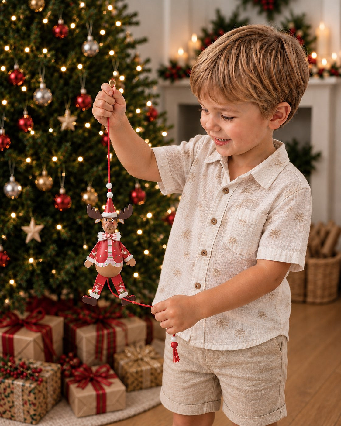 Reindeer Jumping Jack Hanging Ornament
