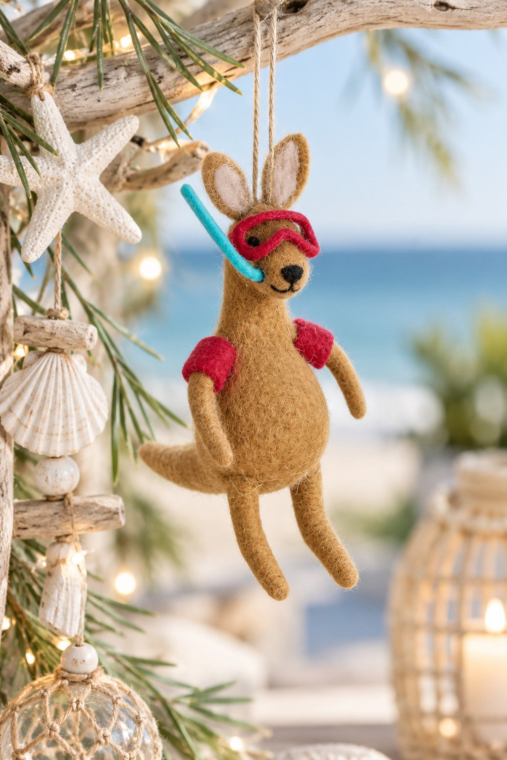 Scuba Kangaroo Christmas Ornament