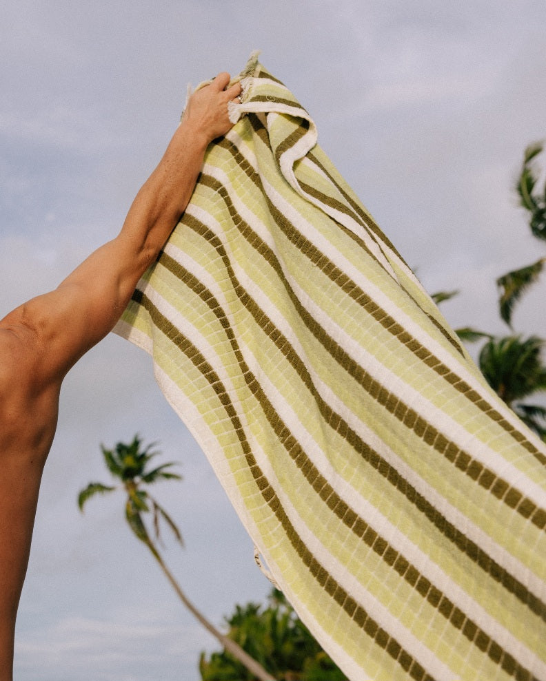Seabreeze Terry Beach Towel – Olive