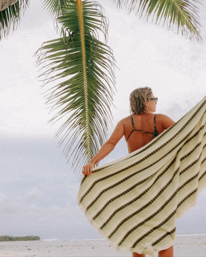 Seabreeze Terry Beach Towel – Olive