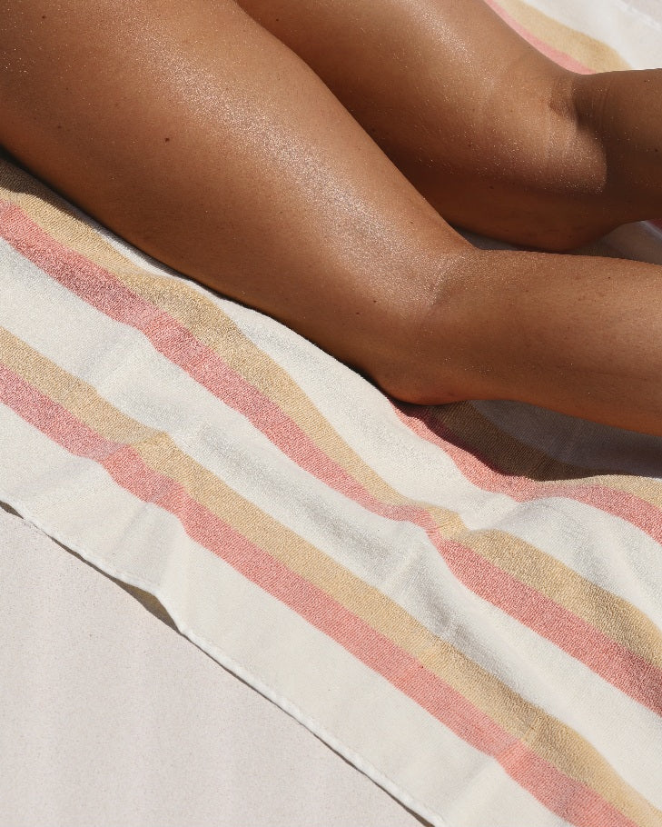 Ripple French Terry Beach Towel – Peach