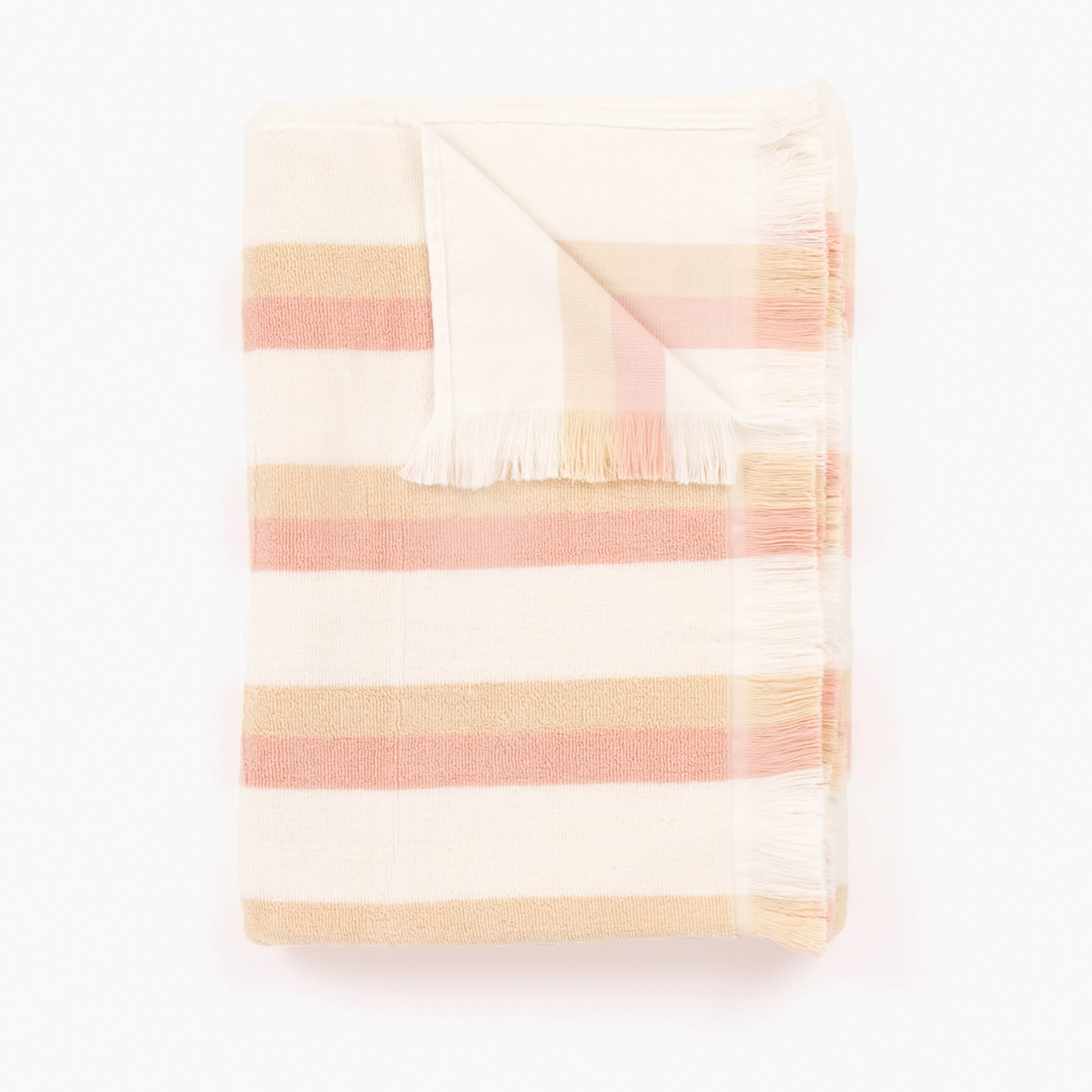 Ripple French Terry Beach Towel – Peach