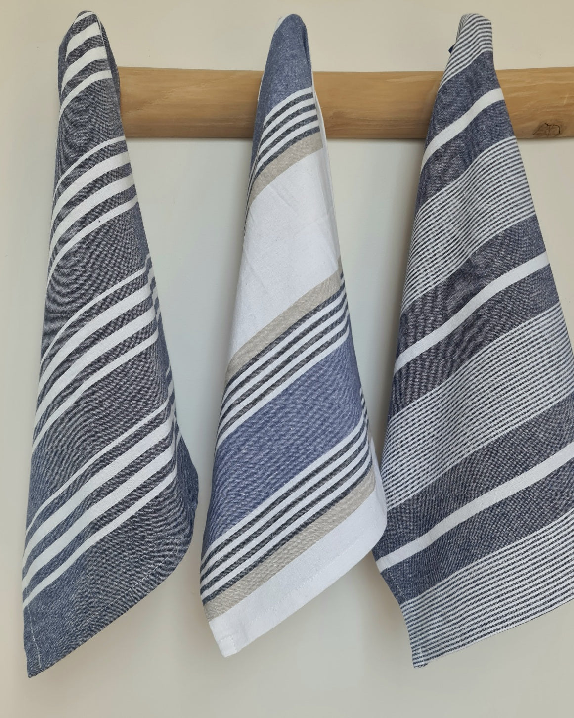 Tea Towel Set of Three – Blue / White