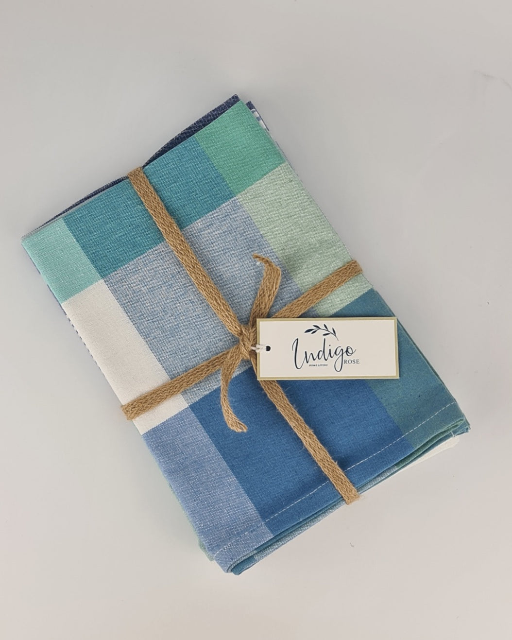 Tea Towel Set of Three – Teal / White