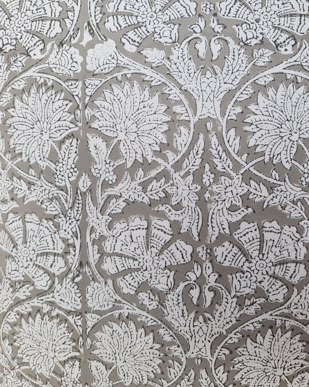 Thalia Hand Block Print Cushion Cover – Grey | 50cm x 50cm