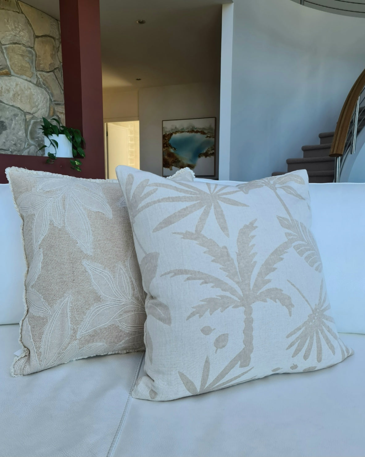 Tropical Haven Cushion – Natural Taupe (50 x 50cm)
