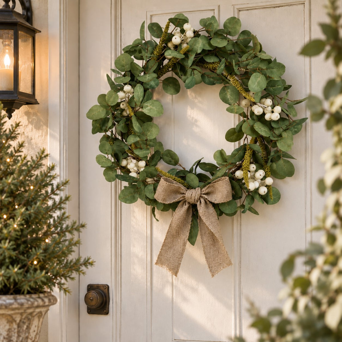Eucalyptus & White Berry Christmas Wreath