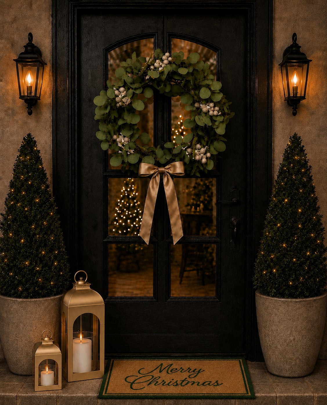 Eucalyptus & White Berry Christmas Wreath