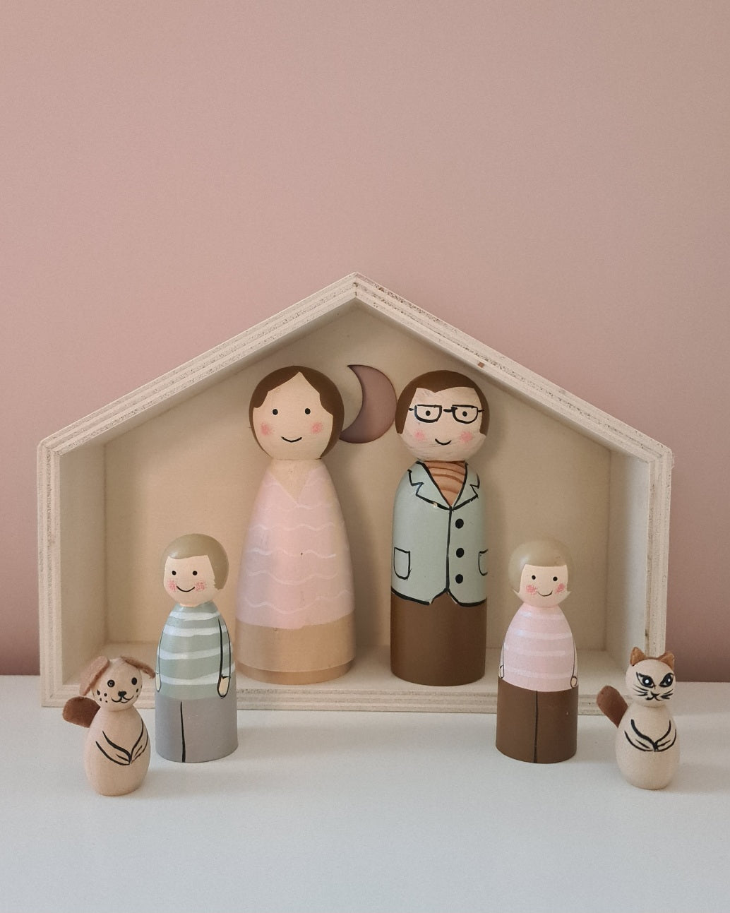 Wooden Family Playhouse Set
