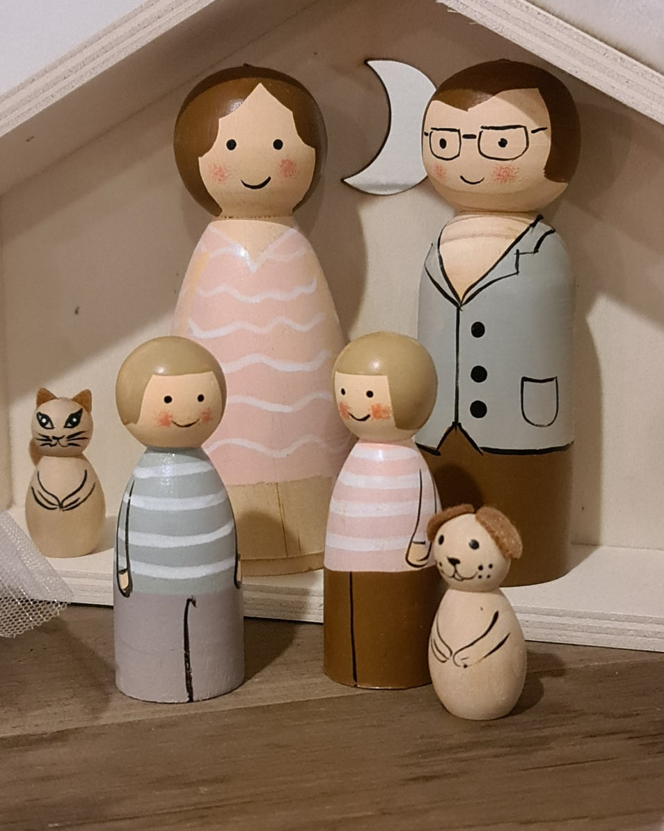 Wooden Family Playhouse Set