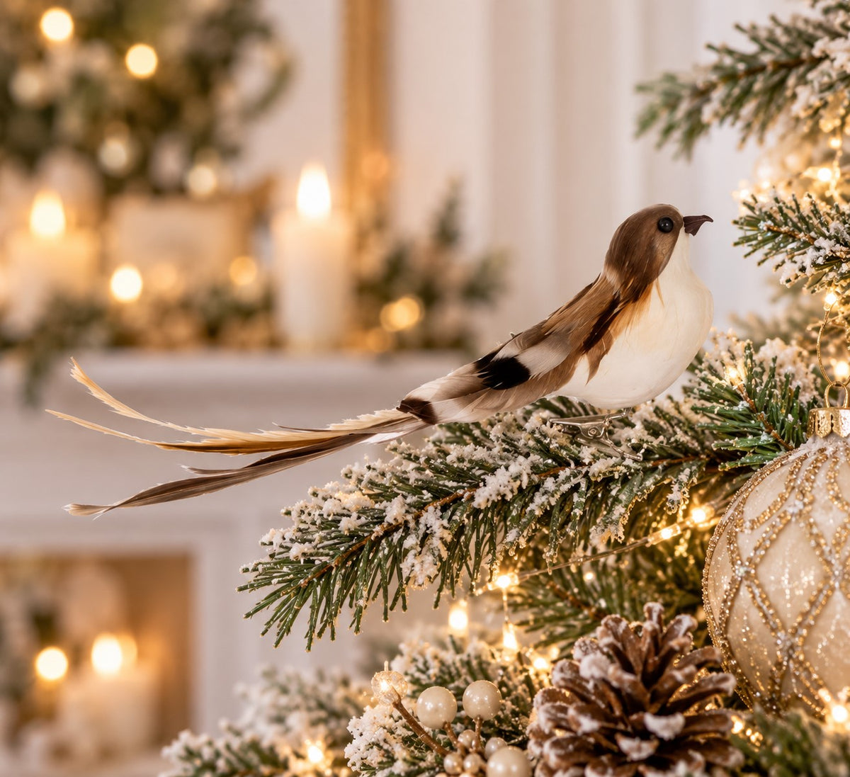 Woodland Feather Clip-On Bird
