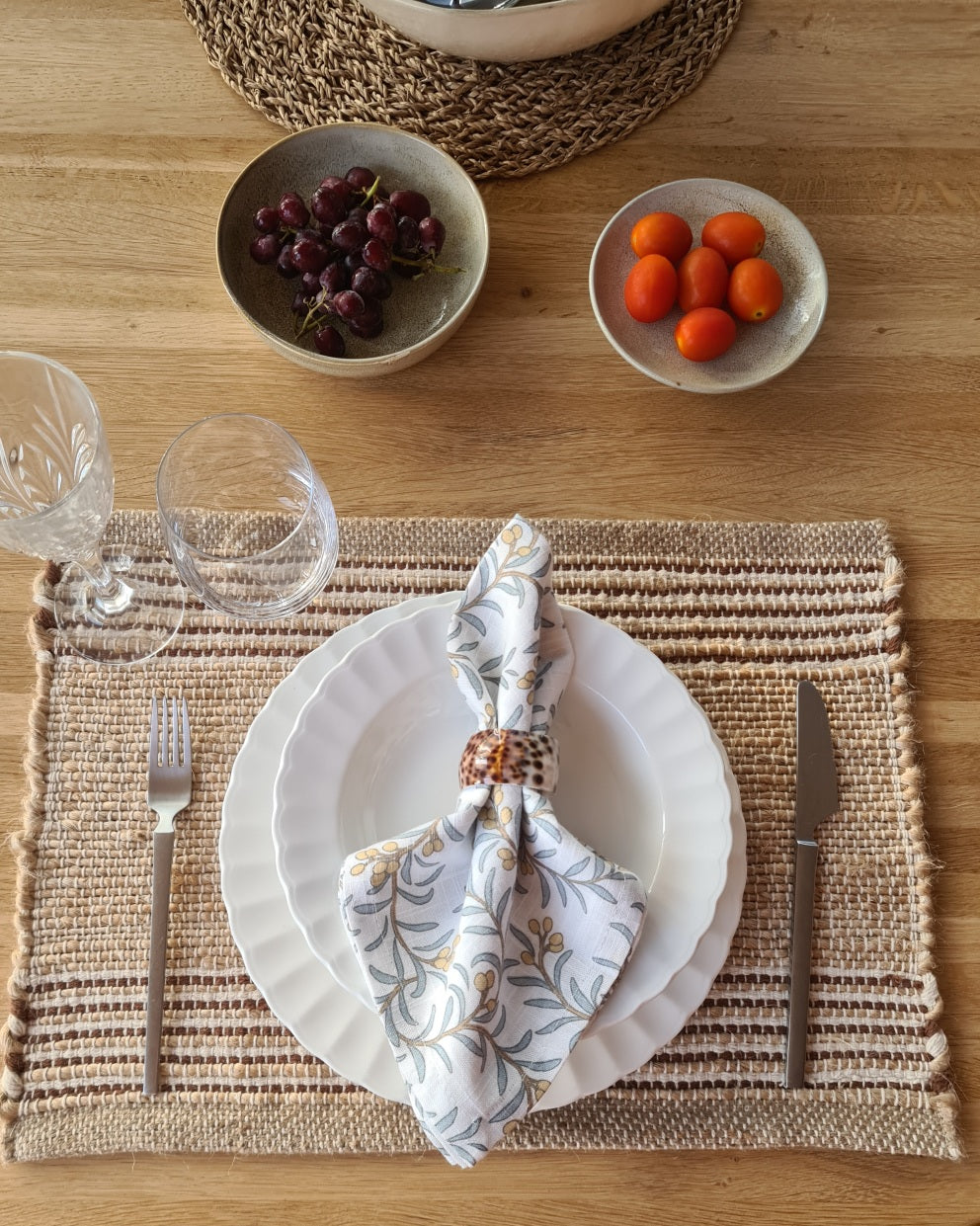 Yanna Placemat – Jute / Cotton (Natural & Brown)