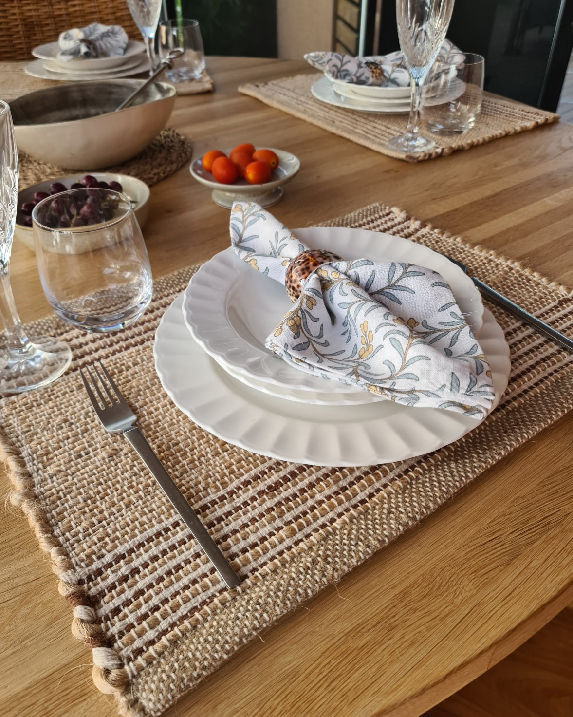 Yanna Placemat – Jute / Cotton (Natural & Brown)
