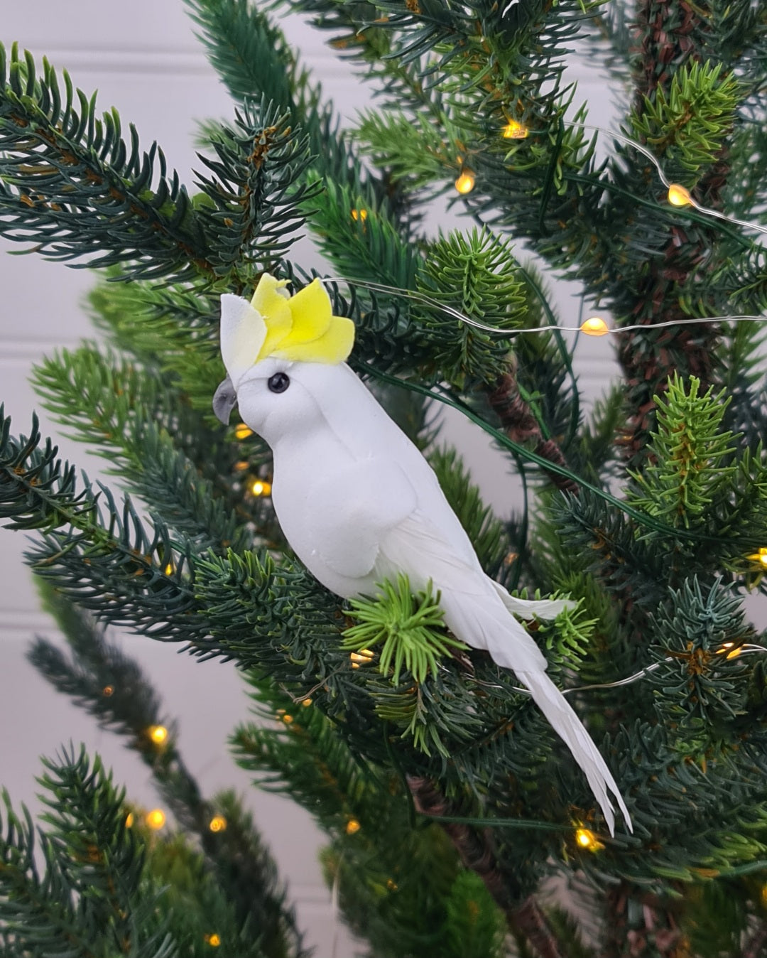 Yellow Cockatoo Clip Bird Ornament
