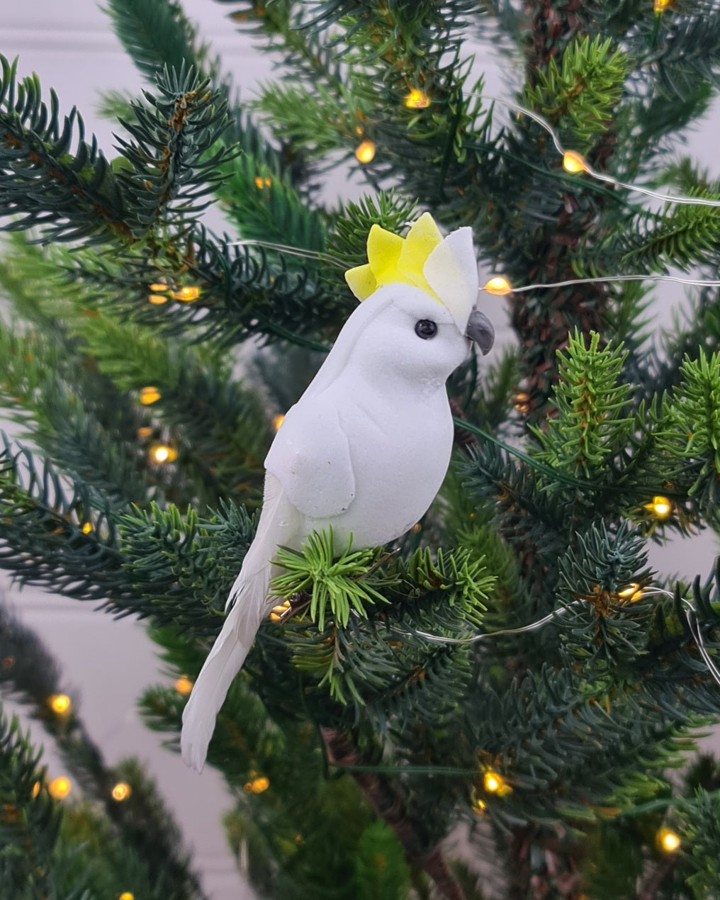 Yellow Cockatoo Clip Bird Ornament