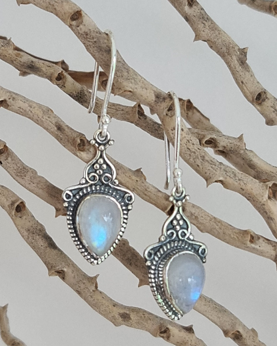 Zuri Moonstone Sterling Silver Earrings
